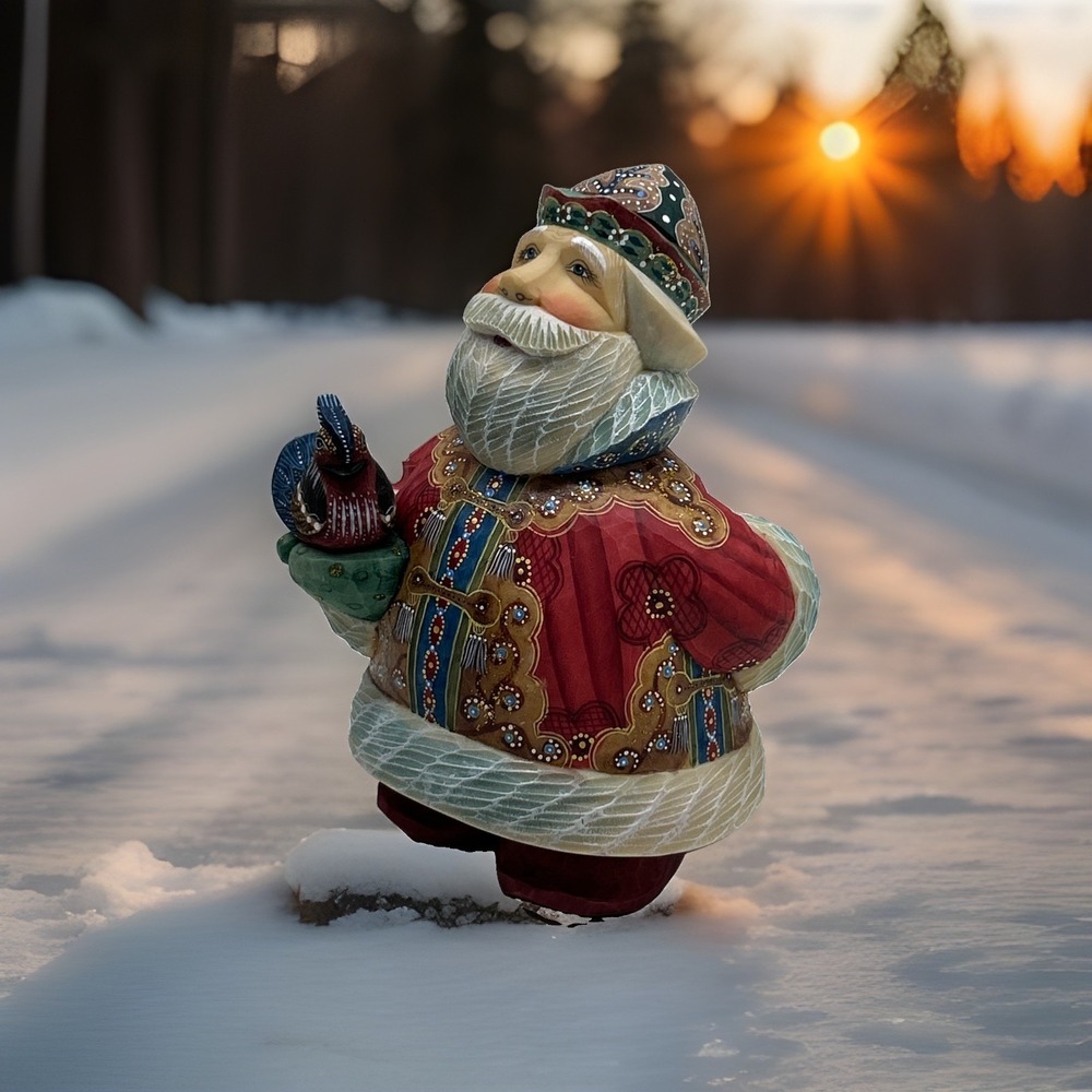 G DeBrekht Bird Watcher Santa 2003 Special Edition 51783-2 Christmas Figurine
